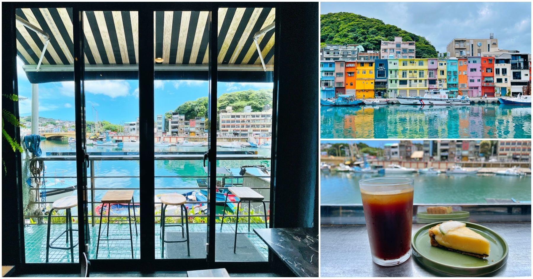 [基隆美食]圖們咖啡 tuman café|正濱漁港五彩繽紛的黑色建築~藍天綠海美景映眼前 @VIVIYU小世界