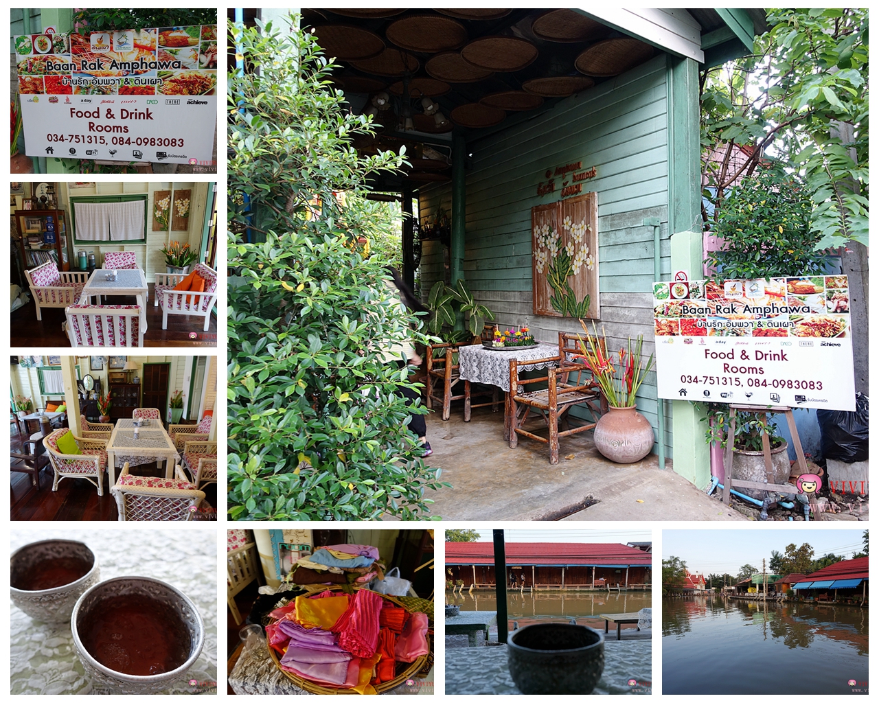 [泰國．民宿]安帕瓦愛之家旅館 (Baanrak Amphawa)．河岸邊的悠閒與浪漫．豐富的泰式早餐~划船供僧 @VIVIYU小世界