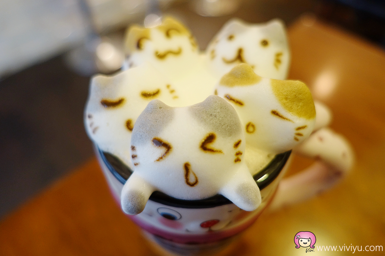 [桃園美食]貓鼻子複合式咖啡餐飲~咖啡、鮮奶茶上有超萌立體拉花．美好下午茶時光 @VIVIYU小世界
